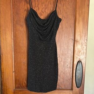 Windsor Black and Gold Sequin Embellished Midi Dress